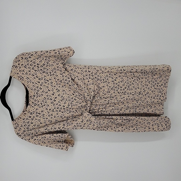 Aerie Knot-Front 100% Cotton Animal/Leopard Print T-Shirt Dress Size M - Picture 3 of 11